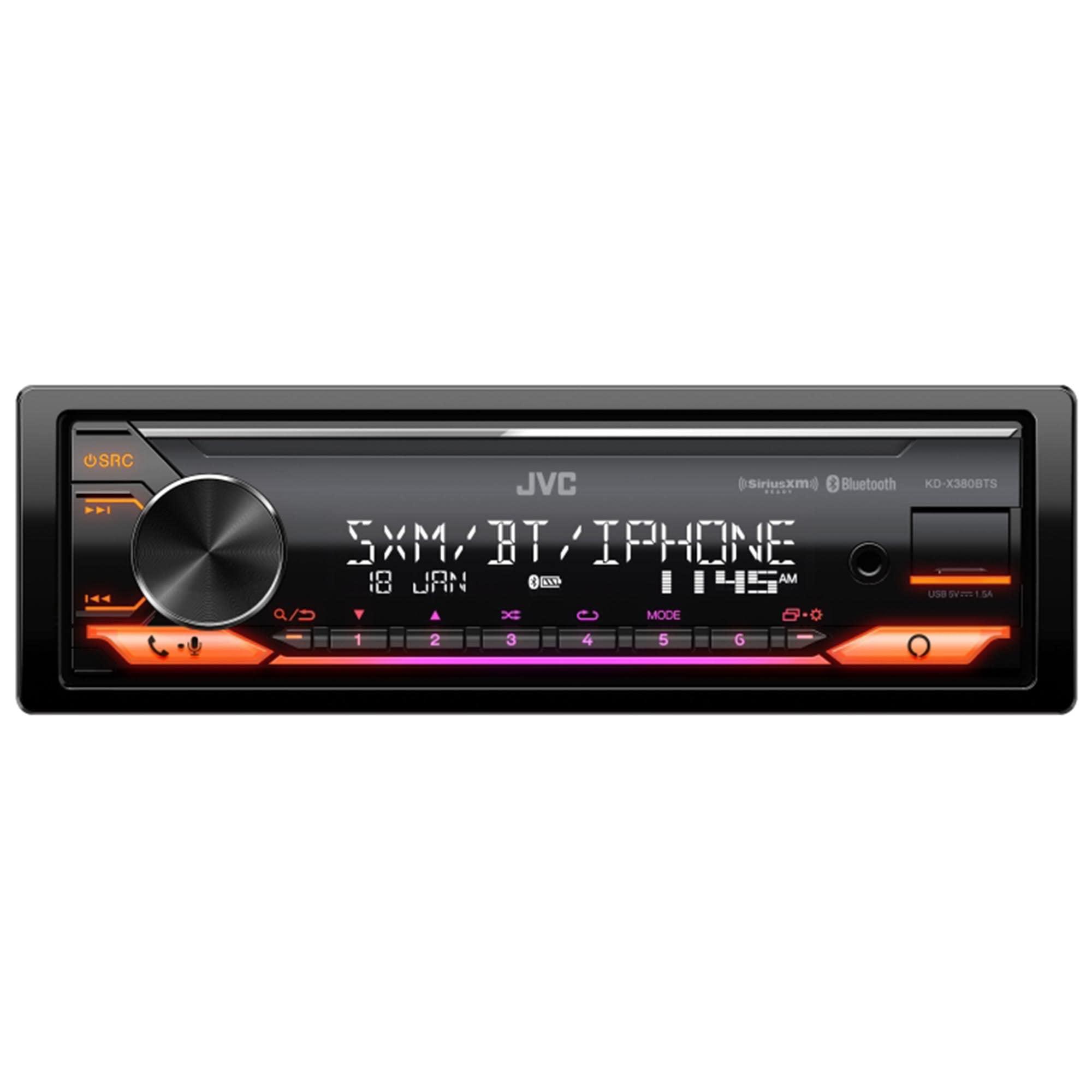 JVC JVC KD-X380BTS Digital Media Receiver Featuring Bluetooth / USB/SiriusXM/Amazon Alexa / 13-Band EQ/Variable-Color Illumination/JVC Remote App Compatibility with 1 Pair Alpine S-S65C 6.5"