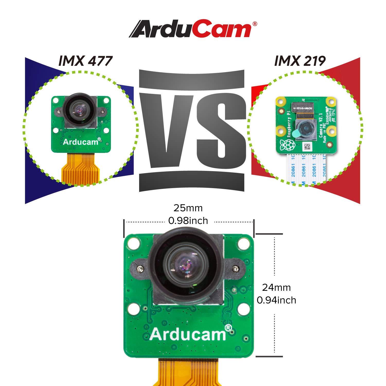 Arducam Arducam Mini 12.3MP HQ Camera Compatible with Nvidia Jetson Board, 1/2.3 Inch IMX477 Camera Module with M12 Mount Lens