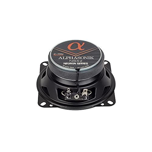 Alphasonik Alphasonik 1 Pair of NS42 Neuron Series 4" (240 Watts Max for The Pair) 120 Watts Max Per Speaker 2-Way Full-Range Car Audio Speaker with PEI Dome Tweeter Polypropylene Cone Grilles Included