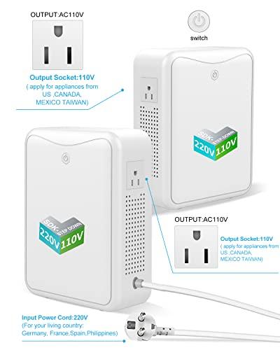 ZHENGXI Step Down Transformer 220v to 110v Voltage Converter 2000w, No Noise, Suit for Juicer, Chocolate Machine and Other AppliancesUsing US and Japan Appliance in Asia or Europe