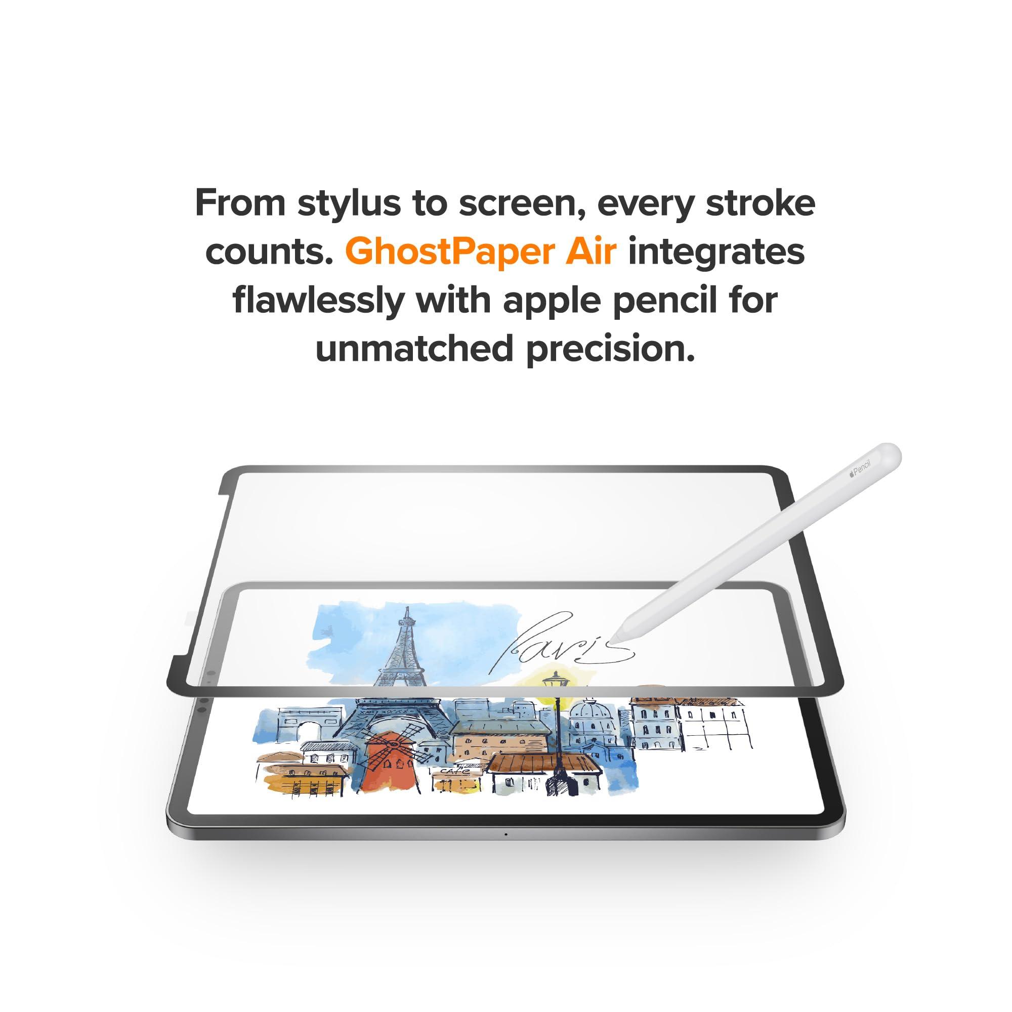 UPPERCASE UPPERCASE GhostPaper Air with Air-ttach Mounting Technology Premium Paper Feel Writing Sketching Surface Screen Protector, compatible with iPad Pro 12.9 in (2018 2020 2021 2022 Gen 3/4/5/6)