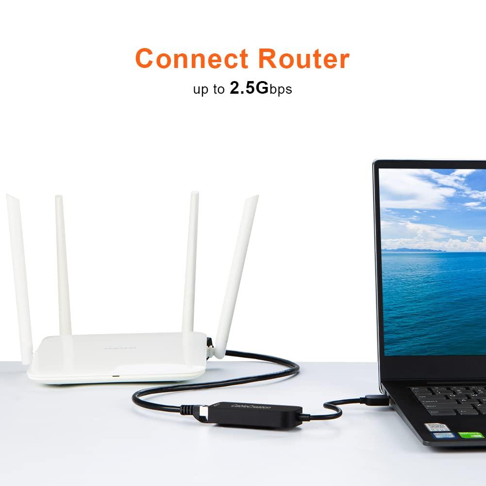 CableCreation CableCreation 2.5G Ethernet to USB Adapter, USB 3.0 Gigabit LAN Dongle,Wired Network to USB Convertor, Latest Internet rj45 to USB Adapter, for MacBook Windows 10,8.1, macOS X 10.6-10.15, Black