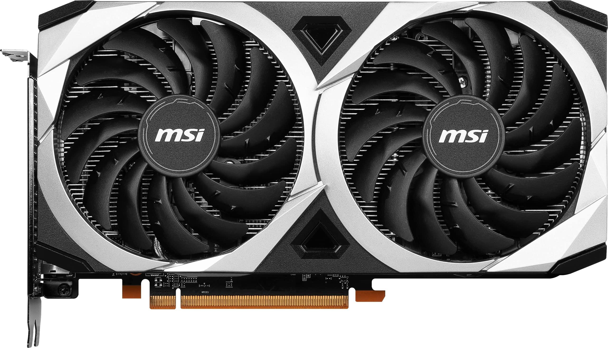MSI MSI Radeon RX 6600 XT MECH 2X 8G OC Gaming Graphics Card - 8GB GDDR6, 2602MHz, PCI Express 4, 128-bit, 3X DP v 1.4, HDMI 2.1 (Supports 4K & 8K)