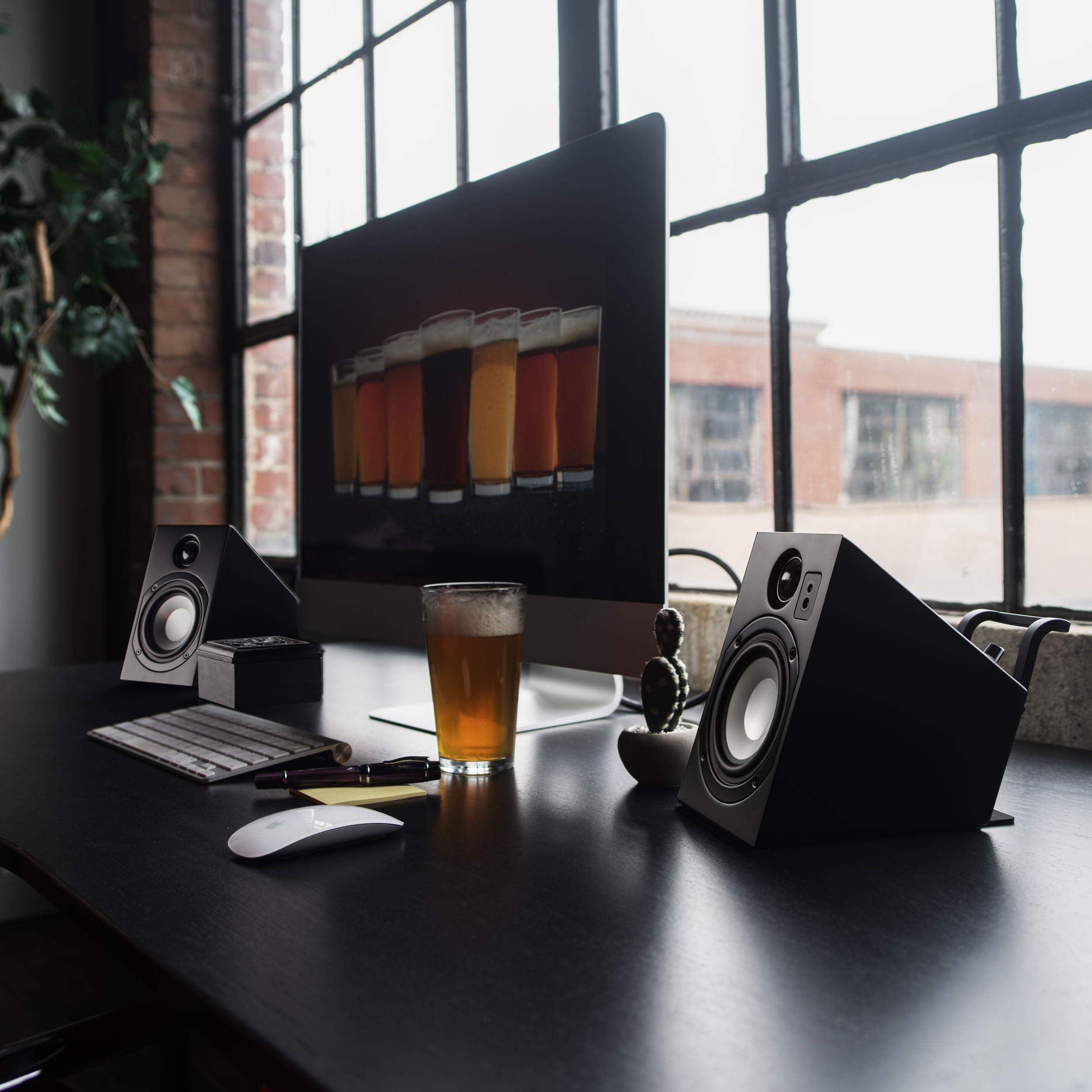 Vanatoo Vanatoo Transparent Zero Plus Near Field Studio Monitor Speakers Pair for TV, PC, Gaming. 120 Watt Powered Speakers for Desktop and Room use. AUX, USB, Bluetooth, Toslink Optical, Remote Control.