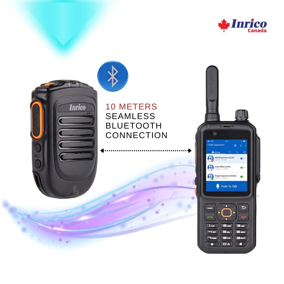 Inrico Inrico B01 Wireless Bluetooth Speaker Microphone B02 Works with Android and iOS on Applications Such As Zello, RealPTT