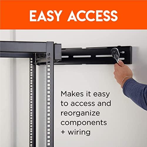 ECHOGEAR ECHOGEAR 20U Open Frame Rack & Swing-Out Wall Mount - Heavy Duty Design Holds All Your Networking & AV Gear