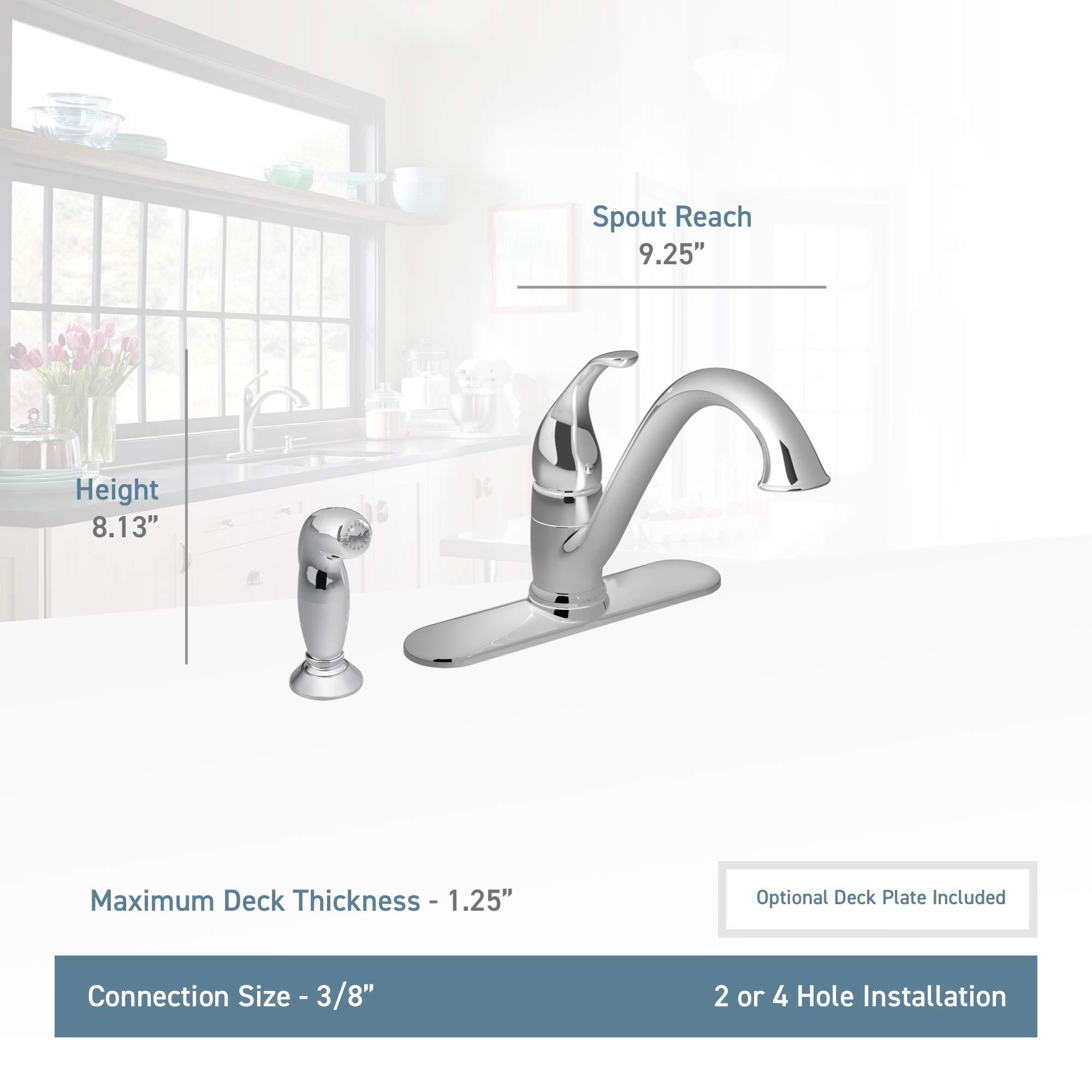 Moen Moen 7840SRS Camerist One-Handle Low Arc Kitchen Faucet with Side Spray, Spot Resist Stainless