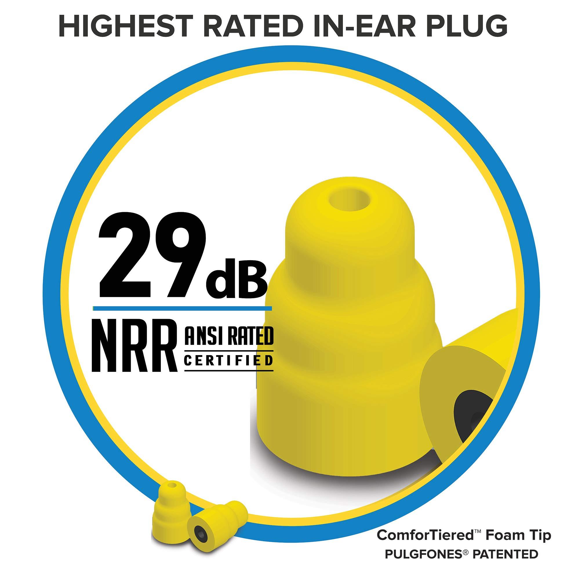 Plugfones Plugfones Protector Plus VL in-Ear Earplug Earbuds, Noise Reduction Headphones with Noise Isolating Mic and Controls, Blue & Yellow