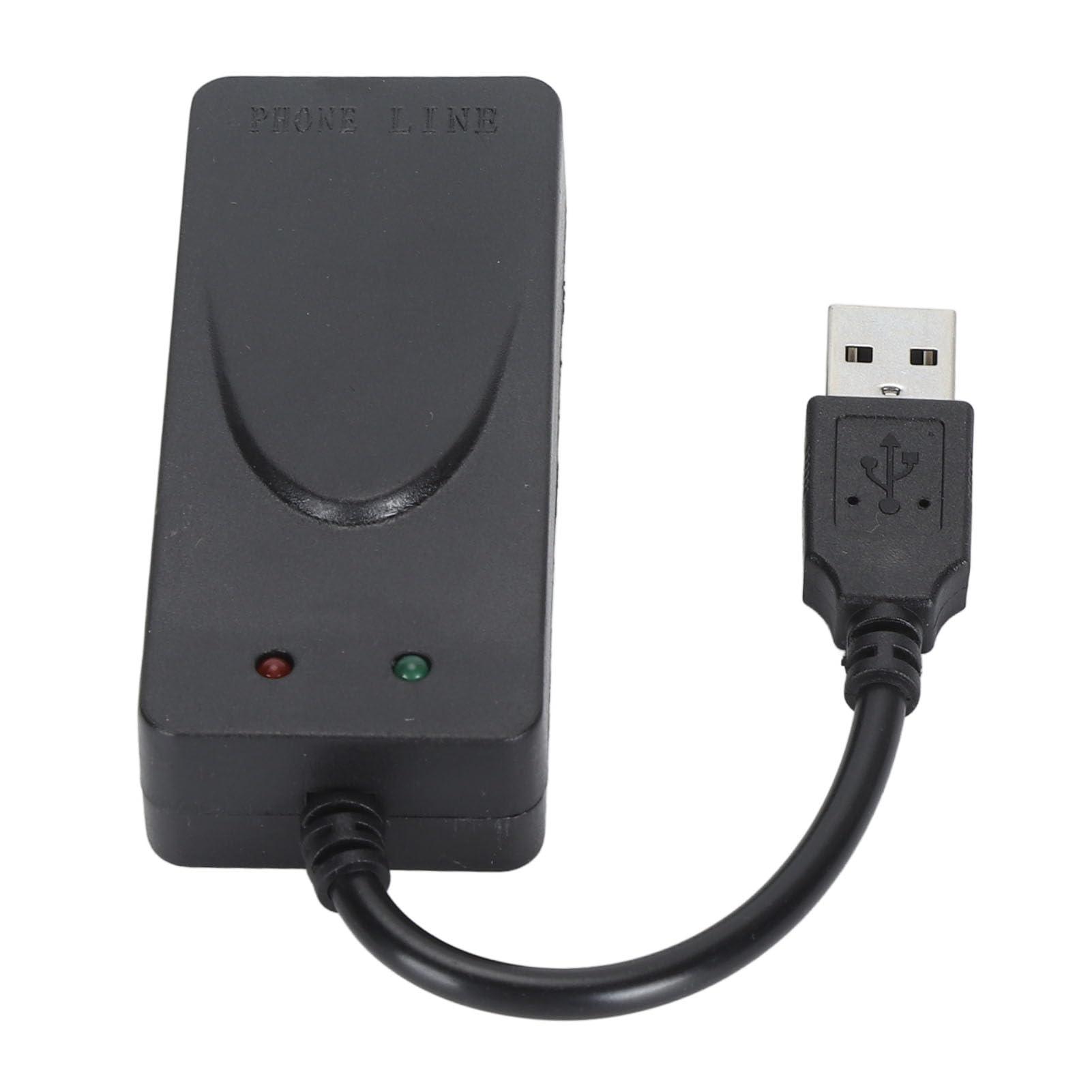 Zunate USB 2.0 Fax Modem, External V.90 56K Dial Up USB Analog Fax Modem, USB to Telephone Jack, RJ11 Ports Support Caller ID Computer Laptop Fax Modem for for Linux