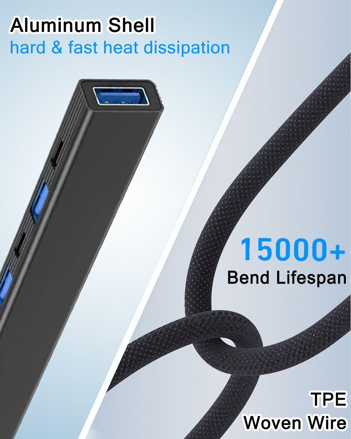 vienon 8 in 1 USB C Hub USB Hub 3.0 with SD Card Reader, VIENON USB Extender with USB 3.0/USB 2.0, USB-C and Memory SD/Micro SD Card Reader, USB C to USB Adapter for Laptop, MacBook, iPad Pro, iMac-Aluminum