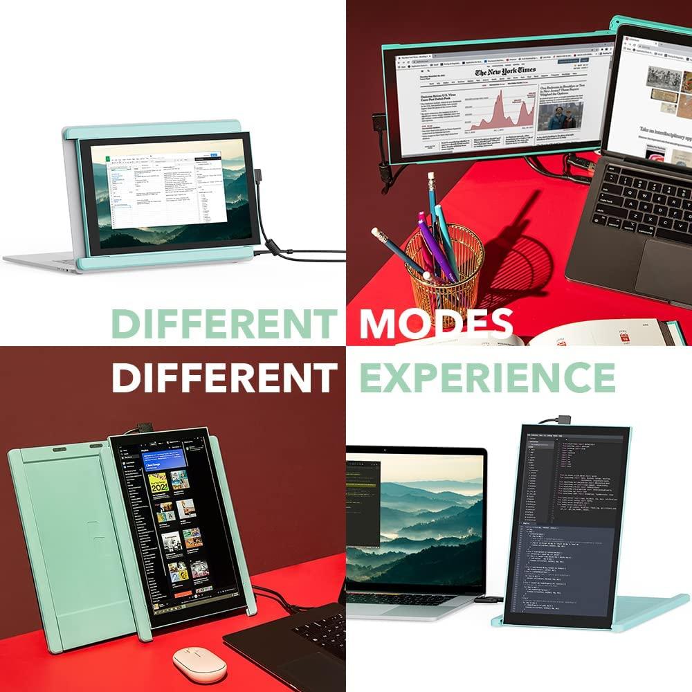 Duex Duex Lite New Mobile Pixels Portable Monitor (2025 Upgraded), 12.5" Full HD IPS Laptop Screen Extender, USB C/HDMI Powered Plug and Play,Windows/Mac/Android/Switch Compatible (Jadeite Green)