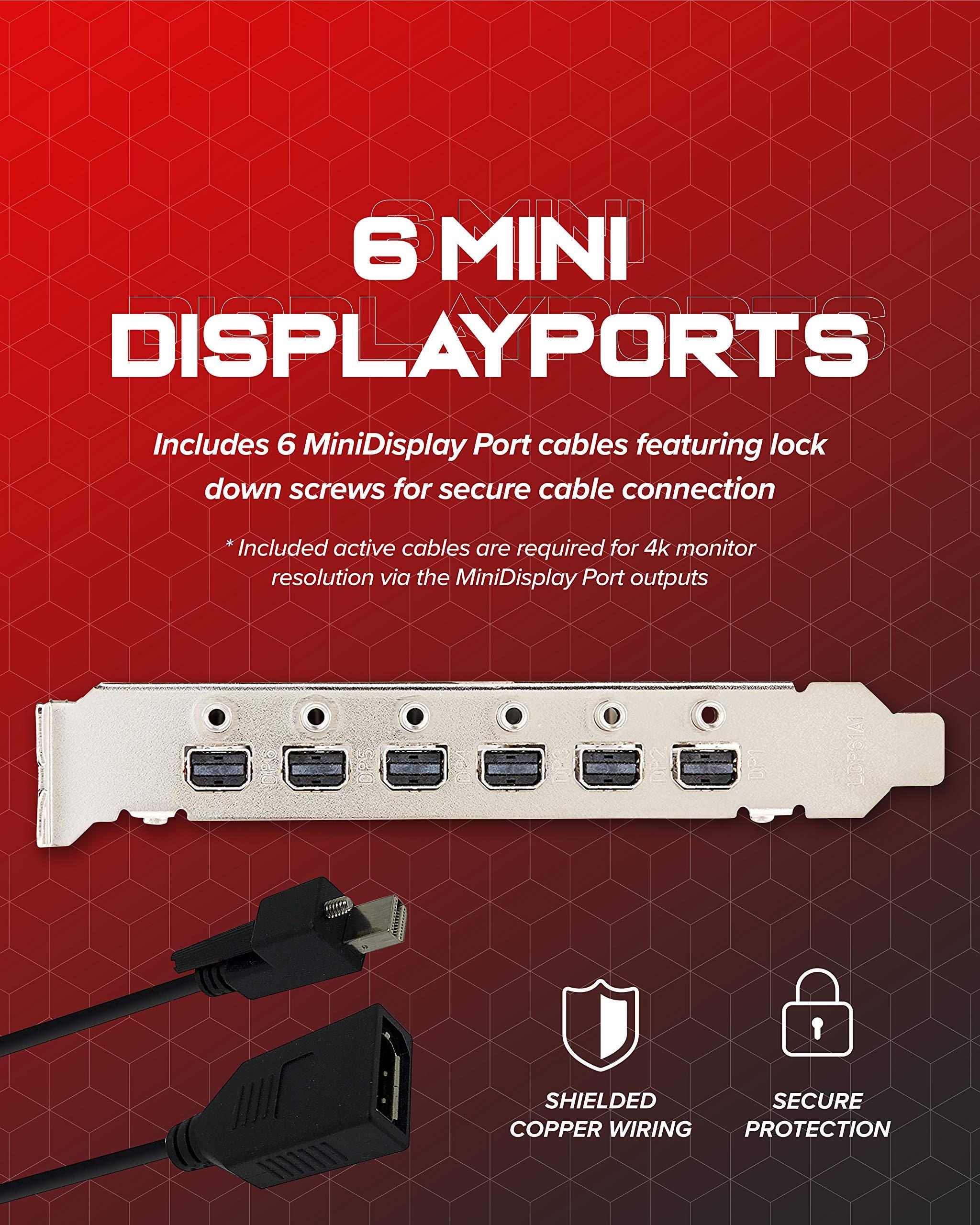 VisionTek VisionTek Radeon 7750 2GB GDDR5 6 4k Monitor Graphics Card, 6 Mini DisplayPort Outputs, AMD Eyefinity 2.0, PCI Express 3.0 Video Card, 7.1 Surround Sound (900614)