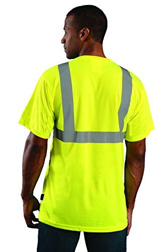 OccuNomix OccuNomix LUX-SSETP2B-Y3X Classic Standard Short Sleeve Wicking Birdseye T-Shirt with Pocket, Class 2, 100% ANSI Wicking Polyester Birdseye, 3X-Large, Yellow (High Visibility)