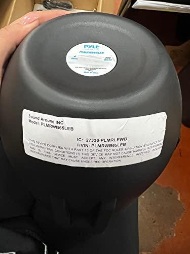 Sound Around Waterproof Marine Wakeboard Tower Speakers - 6.5” Dual Subwoofer Speaker Set and 1.0” Tweeters, LED Lights and 200 Watt Power - 2-way Boat Audio System with Mounting Bracket - PLMRWB65LEB (Black)