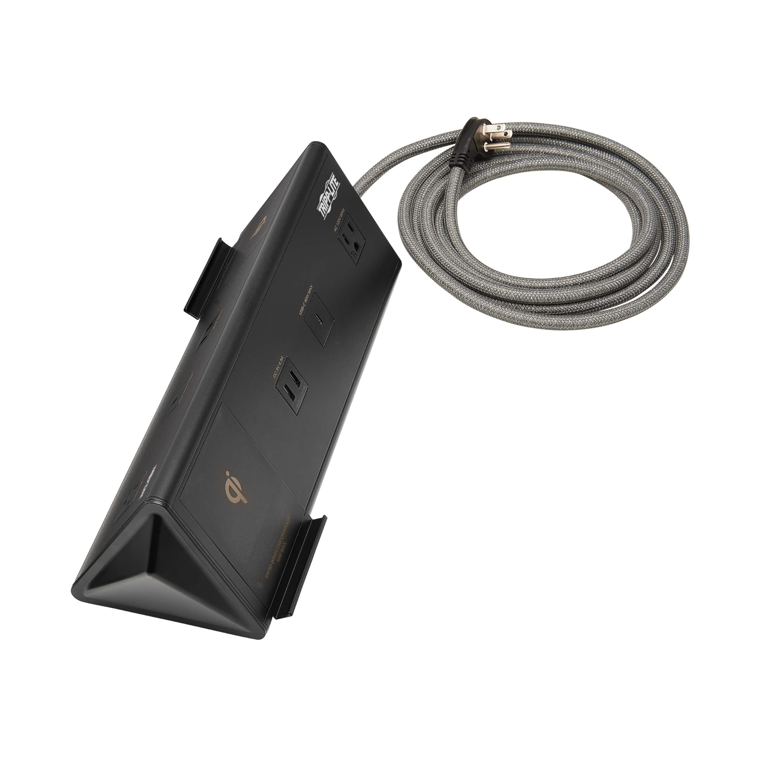 Tripp Lite Tripp Lite Safe-IT 6-Port USB Charging Station & 2 Wireless Charging Areas & 2 Standard Outlets, 2 USB-C 60W & 4 USB-A, 1000 Joules, 10 ft Power Cord, 50,000 Insurance & (TLM210CAM)