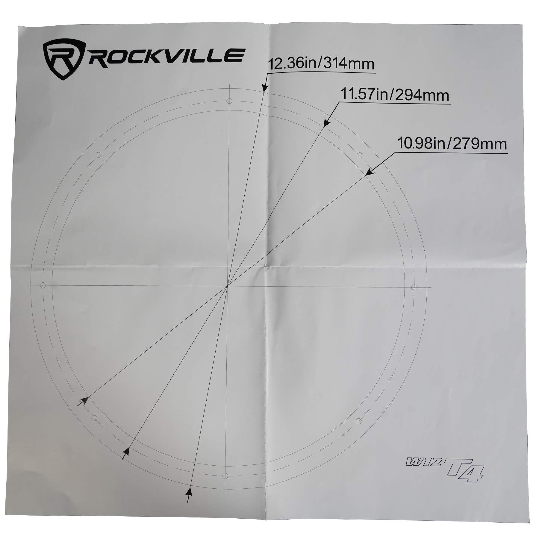 Rockville 2 Rockville W12T4S2 12\" Shallow Mount 1400w Car Subwoofers, CEA Compliant, 2-Ohm