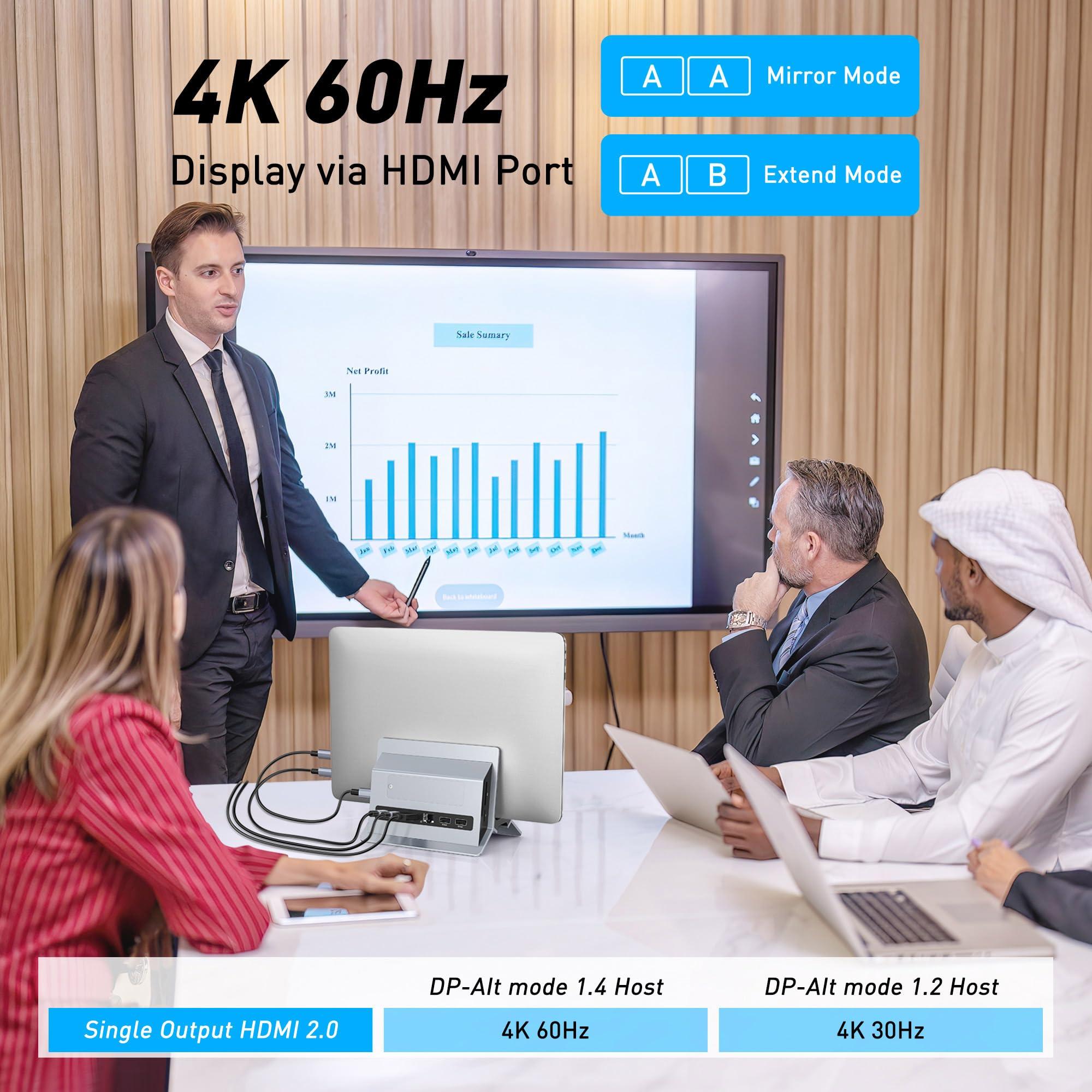 AboveTEK AboveTEK USB C Docking Station, MacBook Docking Station with M.2 SSD Expansion, USB C Dock with 4K HDMI for Mac Pro/Air, Universal Docking Station with 2 10Gbps USB C, 2 USB, PD3.0, Ethernet, SD/TF