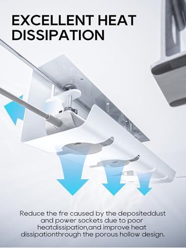 NODOCA NODOCA No Drill Under Desk Cable Management Tray, 17\'\' Wire Management, Punch-Free Clamp on, Newest Metal Cable Tray, Wire Organizer Under Desk, Under Desk Basket for Office and Home, White(2 Packs)