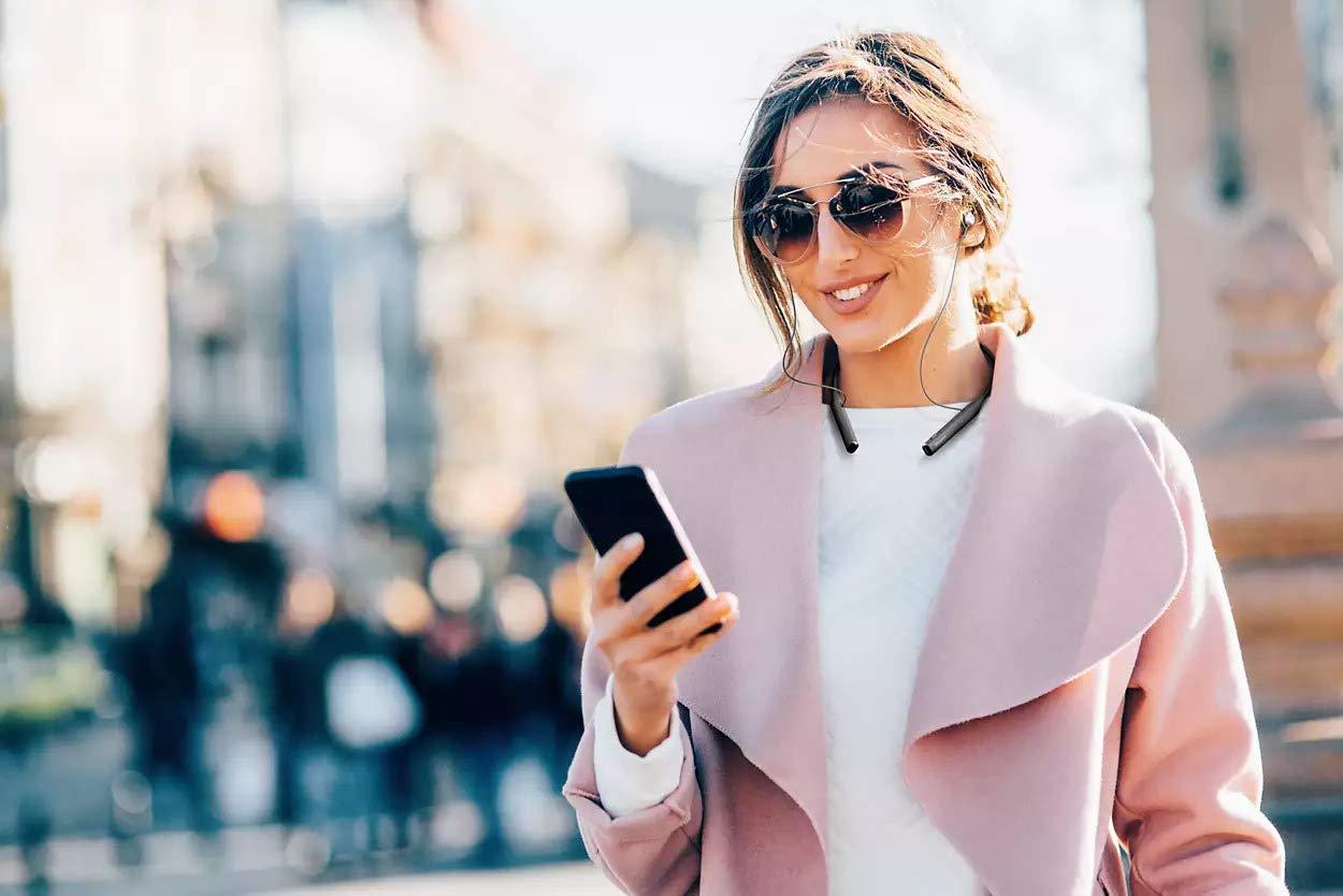 Philips Audio Philips Bluetooth Neckband Headphones, Wireless Earbuds IPX5 Waterproof Sport Earphones, Lightweight, Deep Bass with Vibration Call Alert Neckband