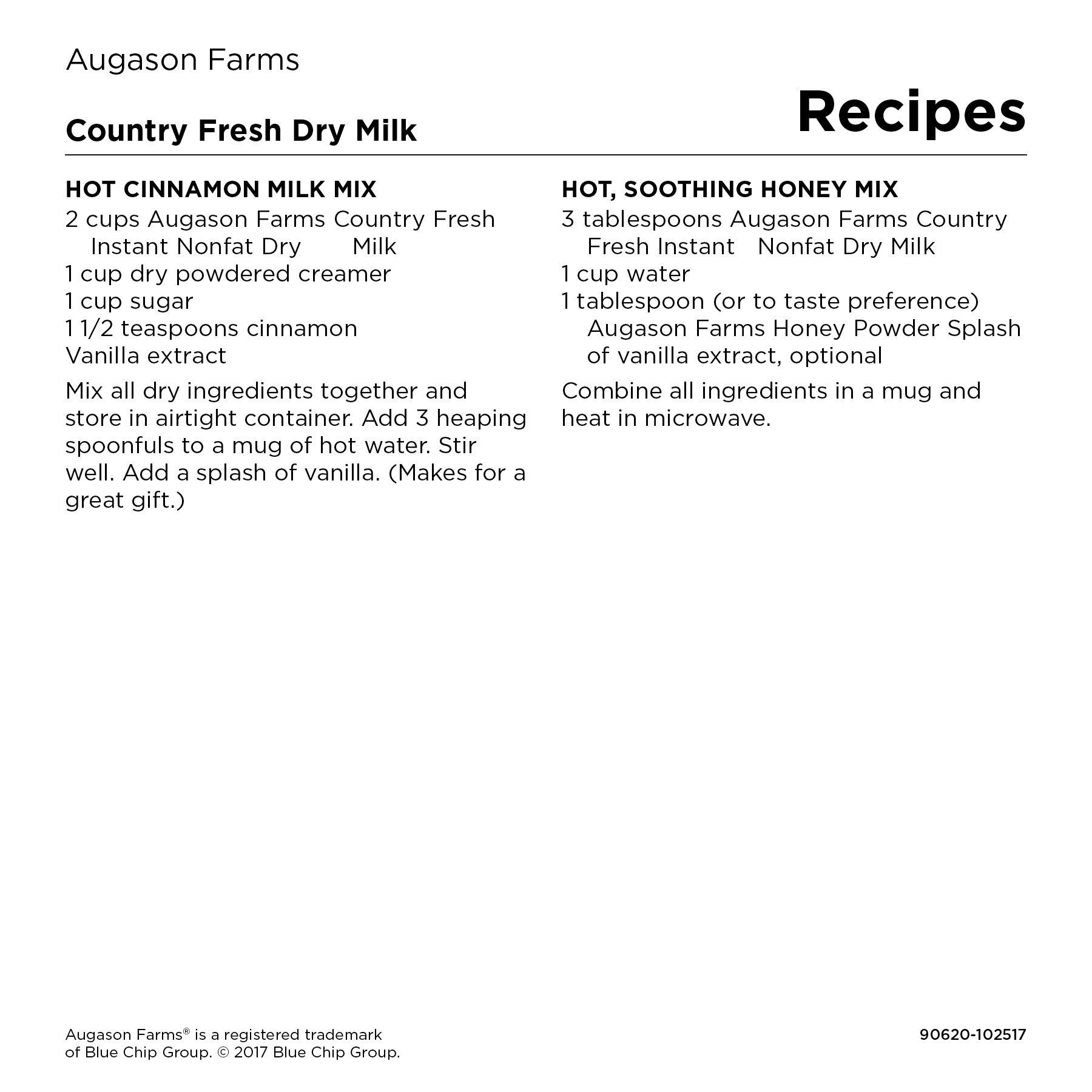 Augason Farms Augason Farms Country Fresh Instant Nonfat Dry Milk Can, Emergency Food Supply, Everyday Meals, 39 Servings