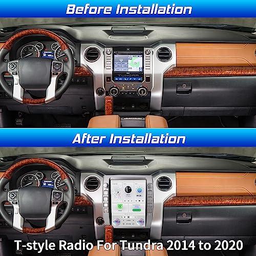 Cidava Cidava T-Style Car Radio, CarPlay Stereo for Toyota Tundra 2014-2021, 12.1 Inch Android Head Unit Replacement Support Wired and Wireless Car Play/Android Auto, AM/FM Radio, Back-Up Camera