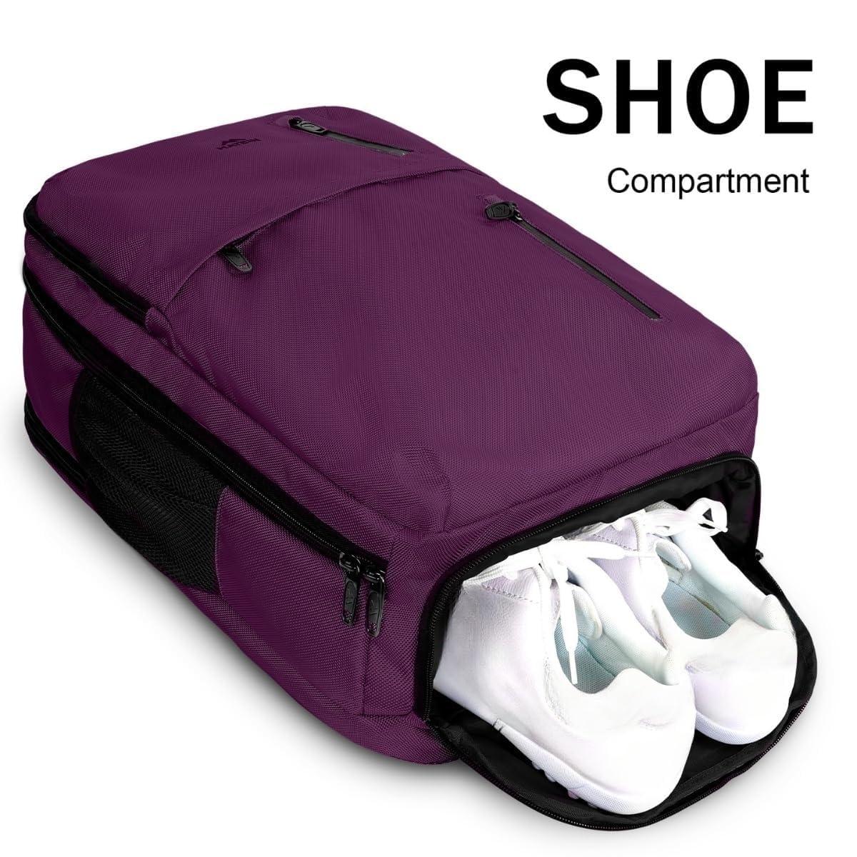 MATEIN MATEIN Travel Backpack for Women, Extra Large 40L Carry on Backpack with USB Charge Port, Water Resistant College Bag Computer Bag Gifts for Women & Men Fits 17.3 Inch Laptop, Purple