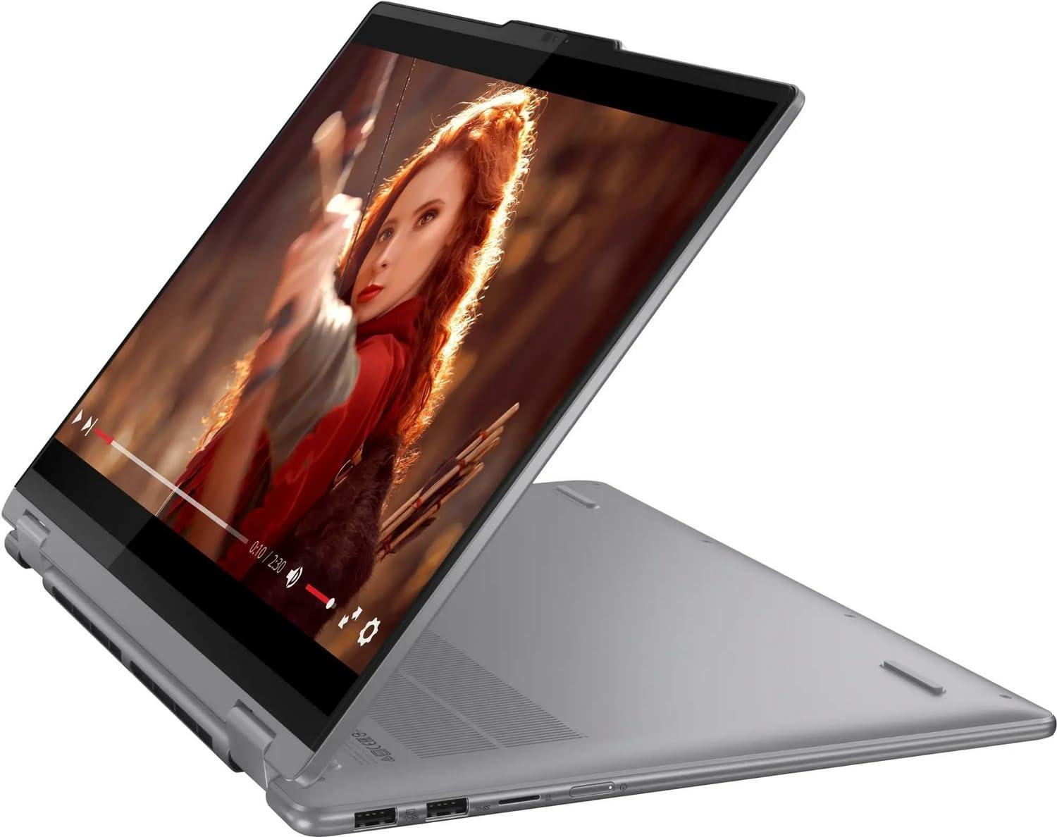 Lenovo Lenovo Yoga 7 2-in-1 16" 2K Touchscreen Laptop, AMD Ryzen 7 8840HS AI CPU (Beats Ultra 7-150U), 16GB RAM, 512GB SSD + 256GB Portable SSD, Backlit, Keypad, 3-in-1 External Storage Bundle, Win 11 Pro