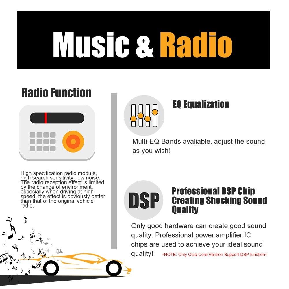 KUNFINE Kunfine Car CarPlay Android Auto Navigation Stereo GPS Radio Reverse Camera Display 9" IPS Touchscreen Headunit Tablet Pad Media Player for Suzuki Swift 2010-2016, if Applicable Octa Core 3G+32G