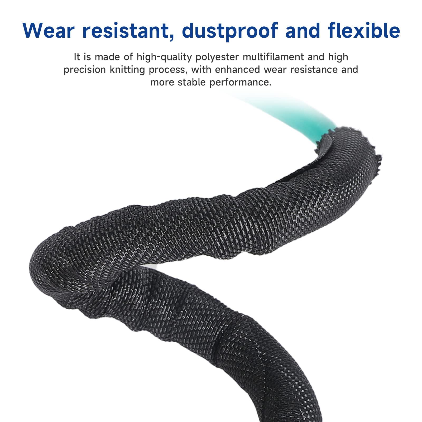 BuyUneed Braided Split Wire Loom Wrap Cable Sleeve Tube Harness Lot Sheathing Management Organize (3/8"-28ft)