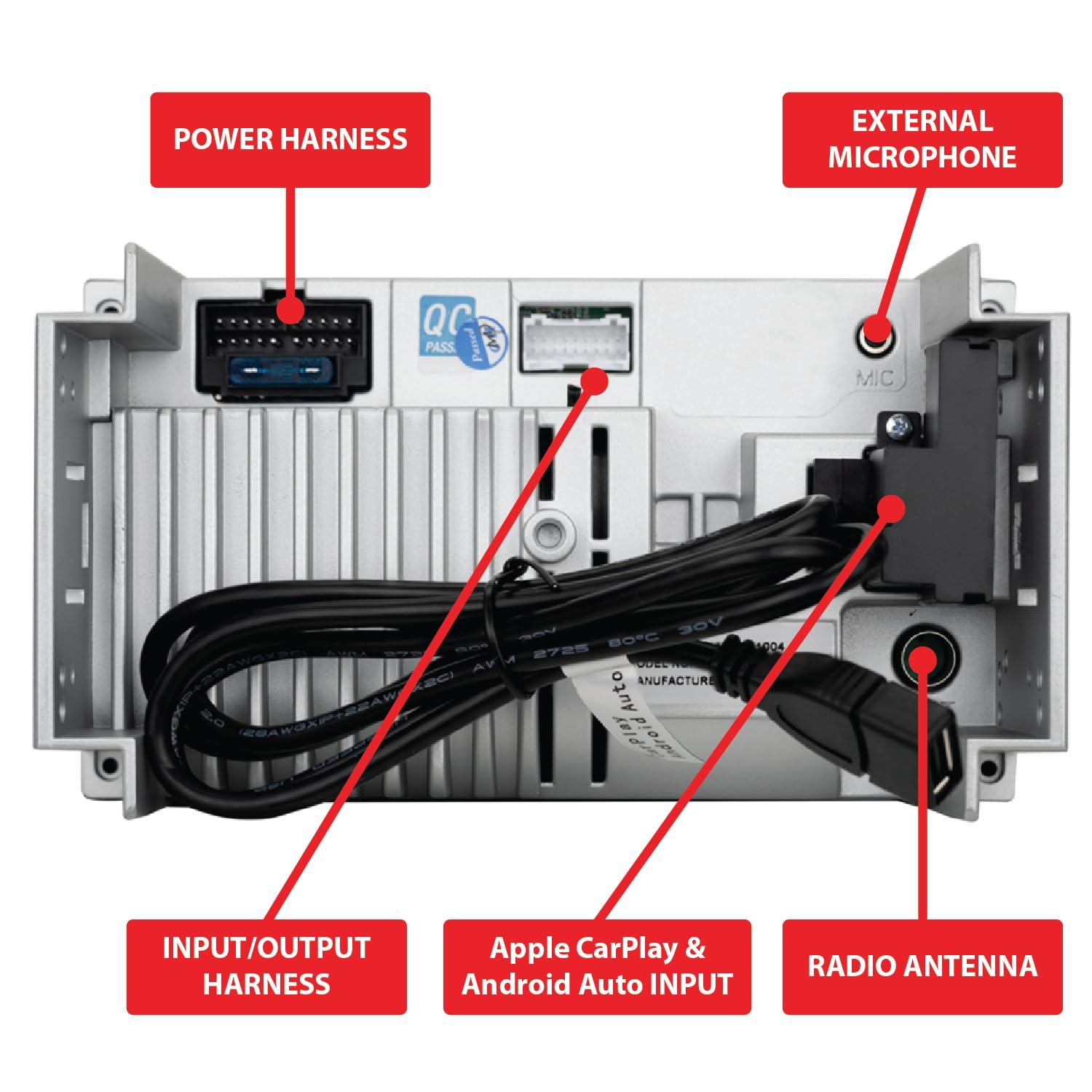 Dual Electronics Dual Electronics DCPA71-BC 7-inch Certified Apple Carplay Android Auto | Double DIN Touchscreen Car Stereo Radio | Bluetooth Hands Free Calling & Music Streaming | Backup Camera Included