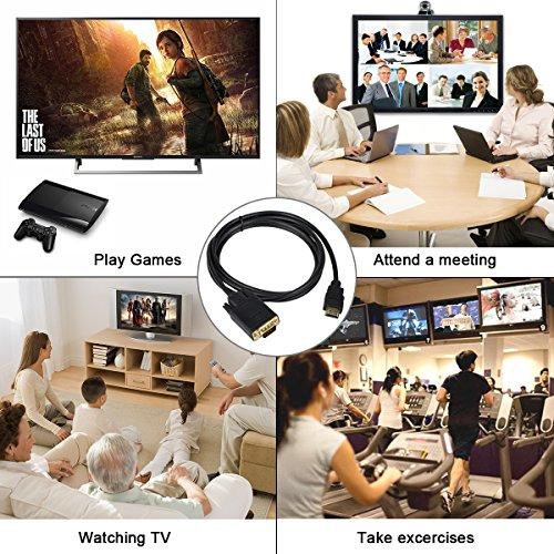 Wonlyus HDMI to VGA, HDMI to VGA Cable (Male to Male) Compatible for Computer, Desktop, Laptop, PC, Monitor, Projector, HDTV, Chromebook, Raspberry Pi, Roku, Xbox and More (10 Feet/3 Meters)