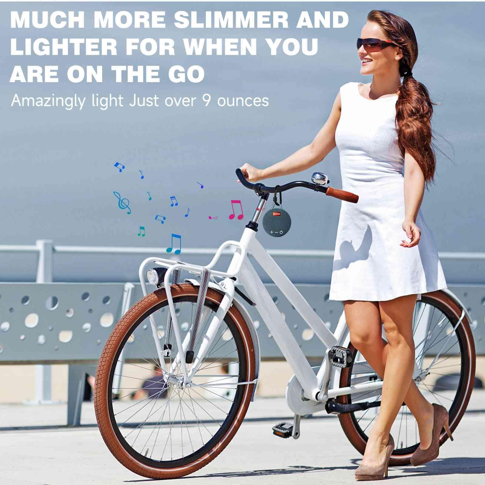 UrbanX UrbanX Audience Series IPX7 Bluetooth Waterproof Speaker with Clip, 20H Playtime, Compact Speaker with Big Sound, Punchy Bass, Wireless for Redmi Note 6 Pro & Beach, Pool, Boat, Biking Blue 1 Pack