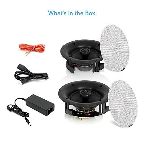 Pyle Pyle 5.25” Pair Bluetooth Universal Flush Mount In-wall In-ceiling 2-Way Speaker System Dual Polypropylene Cone & Polymer Tweeter Stereo Sound 240 Watts (PDICBT57),Black