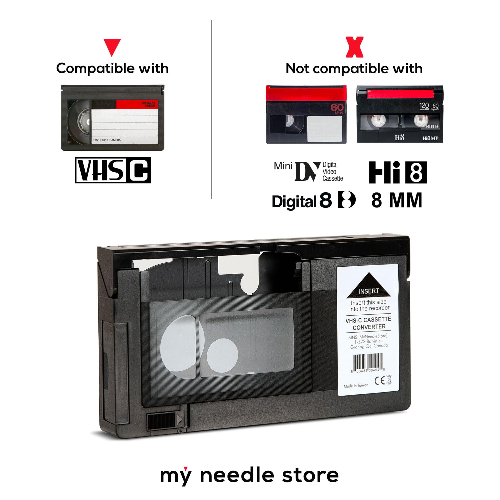 My Needle Store Original Factory Sealed My Needle Store Cassette Adapter for Camcorders SVHS VHS-C to VHS Ideal for VCR Player, VHS Tapes, Video Cassette Player and VHS to Digital Converting.