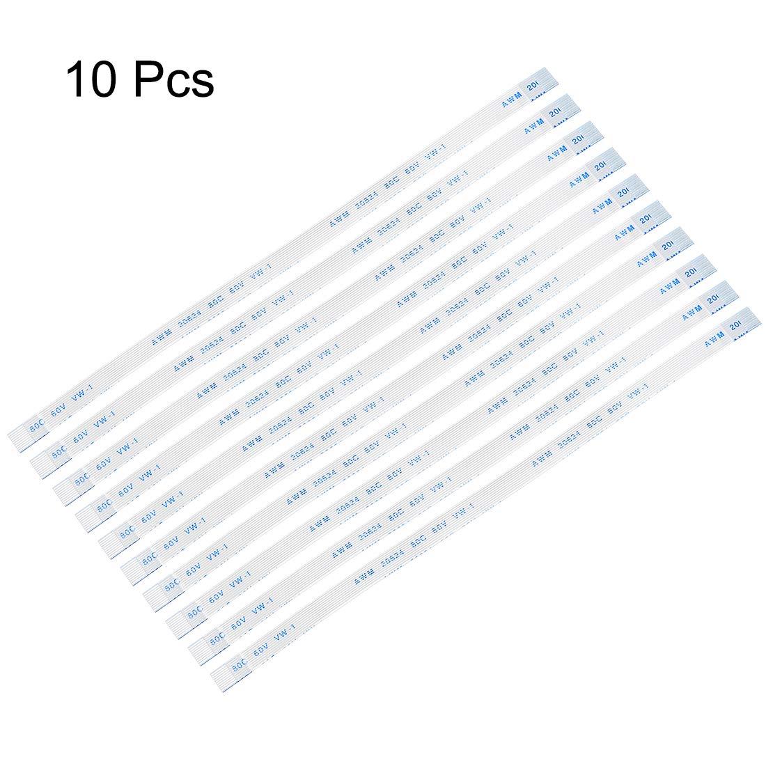 uxcell uxcell Flexible Flat Cable, 10 Pins 0.5mm Pitch 150mm FPC FFC Flexible Ribbon Cable for LCD TV DVD Player Laptop 10Pcs (A Type)