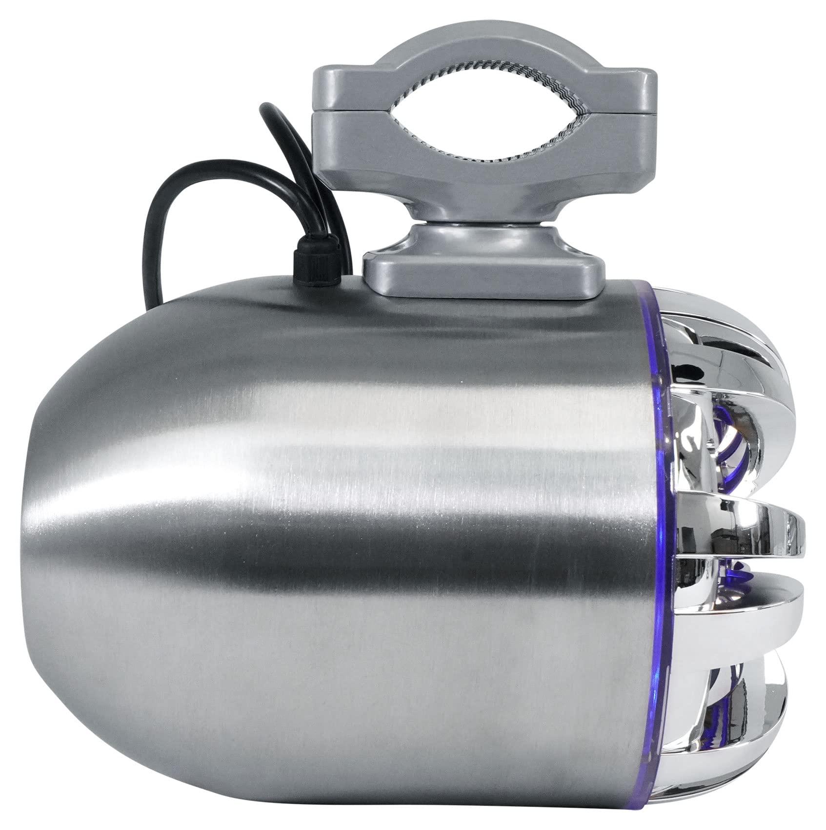 Rockville Rockville (4) WB50KLS Silver 5.25" 250w Metal Marine Wakeboard LED Tower Speakers