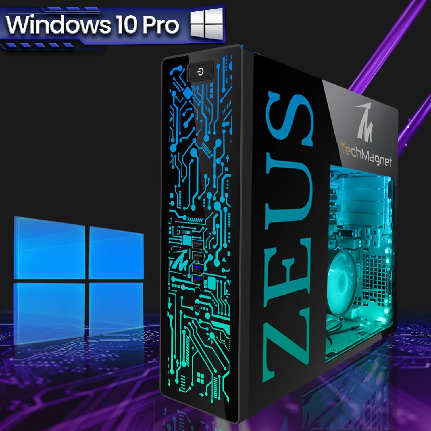 TechMagnet TechMagnet Gaming Desktop PC, Intel i5 6th Gen, Zeus Pro 6, GT 1030, 32GB RAM ARGB, 256GB SSD + 2TB HDD, RGB Front Panel 385 Patterns, RGB Kit, Win 10 Pro (Renewed)