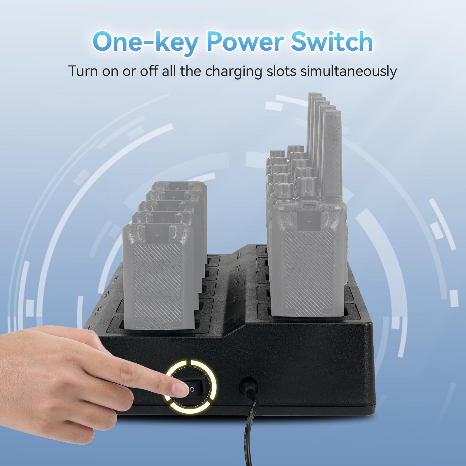 Retevis Retevis RT68 Walkie Talkies(20 Pack) Bundle with 10-Way Charger(1 Pack),2 Way Radios Long Range,Heavy Duty Walkie Talkies for Adults,Rechargeable with USB Charger Base