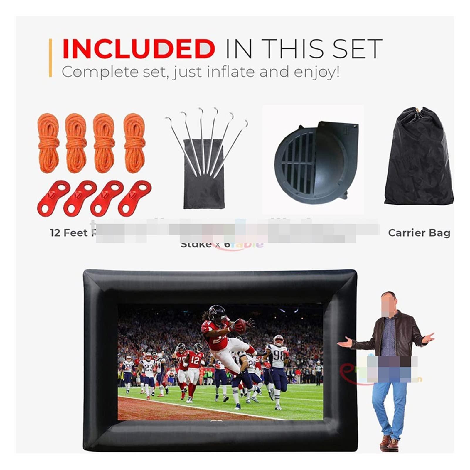 gtfrddjghjgyfrdcfrcfgc Projector Screen 8ft 10ft 20ft Inflatable Outdoor Projector Movies Screen with Quiet Fan Area Home Cinema for Camping Parties Outdoor (Color : 8ft Size : 1)