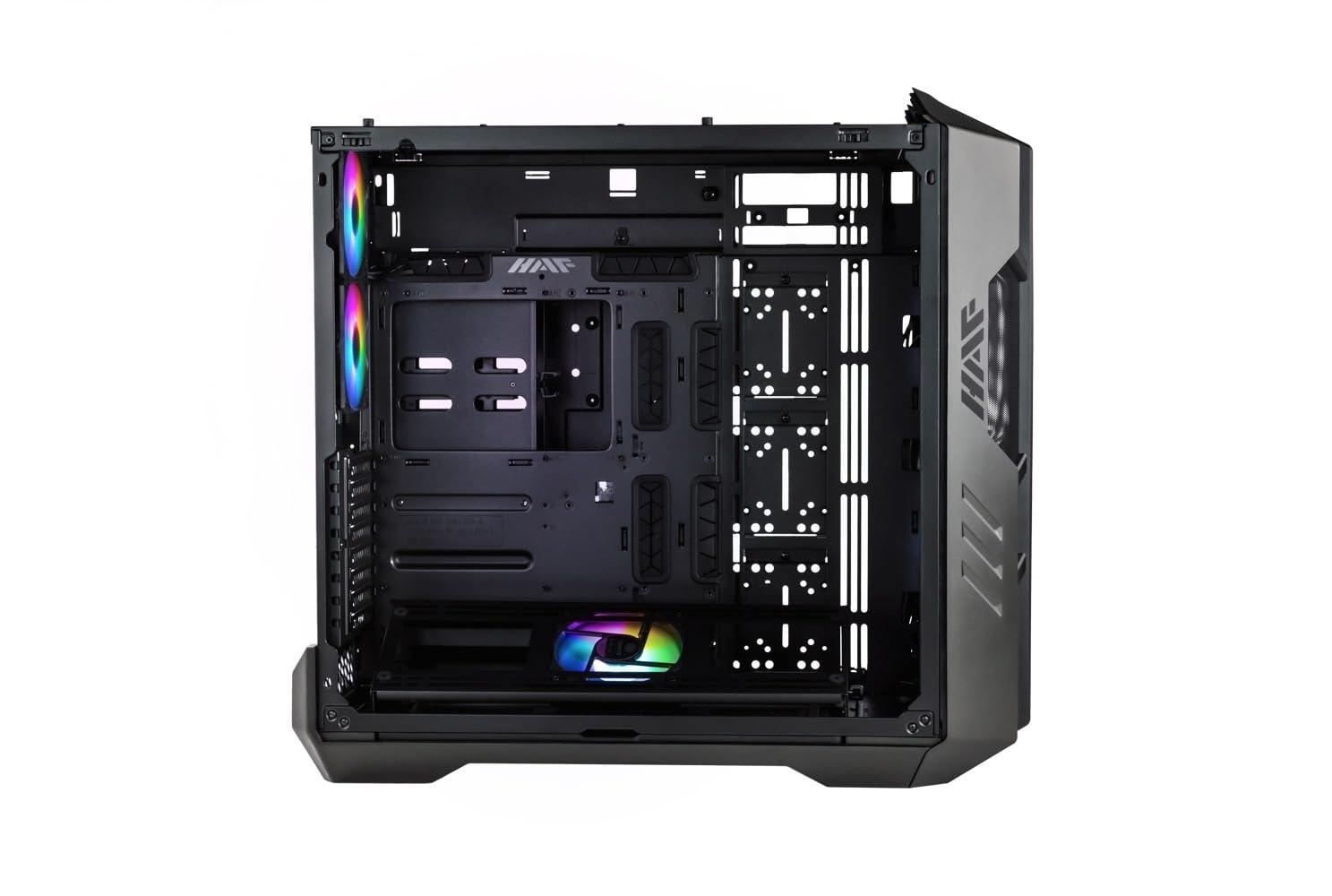 Cooler Master Cooler Master HAF 700 PC Case - Full-Tower, E-ATX Compatible, 5 x Pre-Installed Fans, Rotatable Radiator Bracket, TG Side Panel, Tool-Free Design, ARGB Controller Included