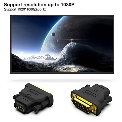 BENFEI BENFEI DVI to HDMI, Bidirectional DVI (DVI-D) to HDMI Male to Female Adapter with Gold-Plated Cord 4 Pack