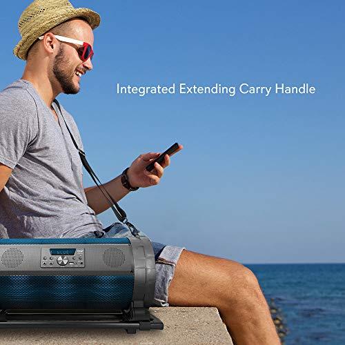 Pyle Pyle Portable Bluetooth Boombox Stereo System - 600 W Digital Outdoor Wireless Loud Speaker w/LED Lights, FM Radio, MP3 Player, USB, Wheels, w/ Karaoke Microphone, Remote Control - PBMSPG198, Black