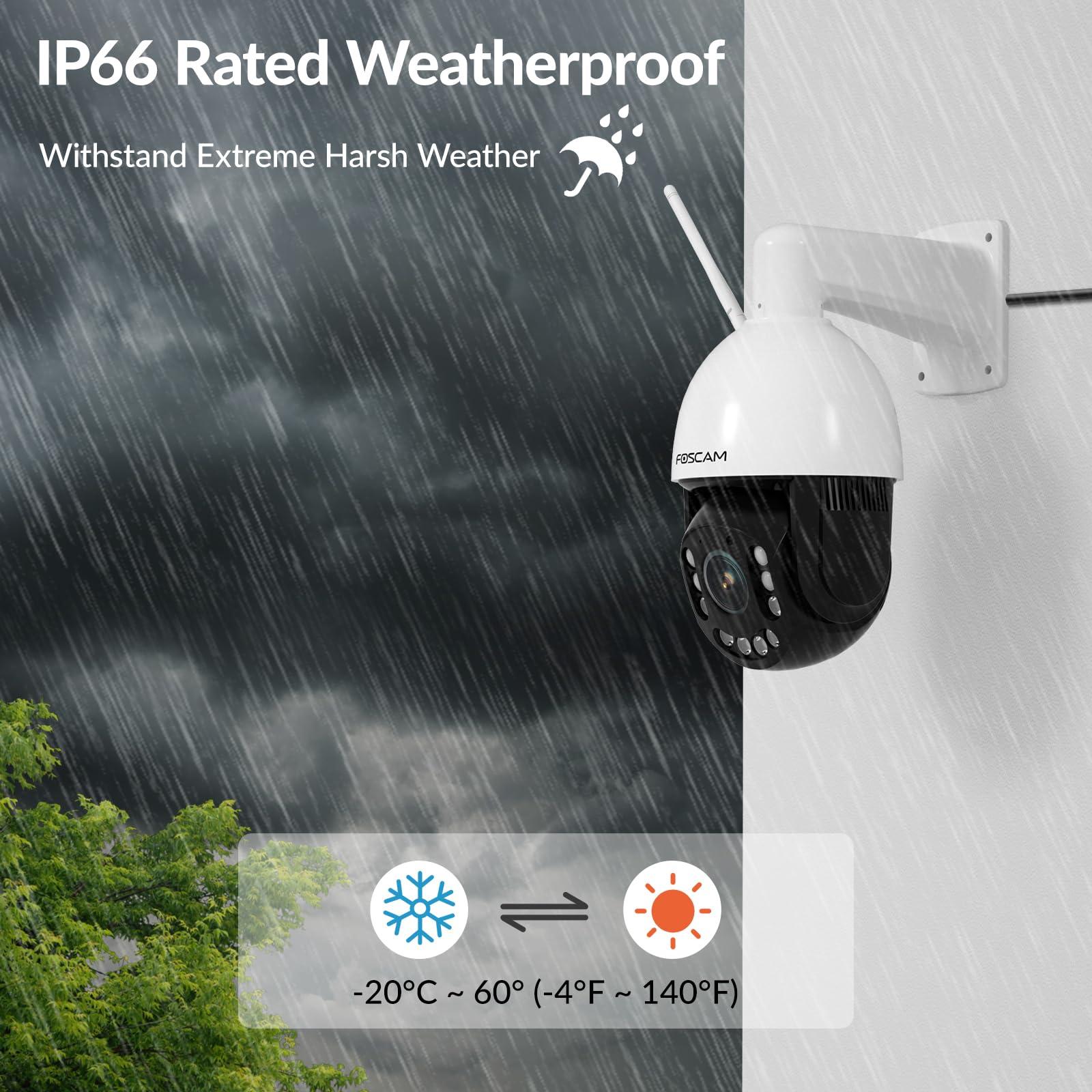 FOSCAM FOSCAM 4MP WiFi PTZ Outdoor Camera, 18X Optical Zoom with Auto Tracking, 2.4/5GHz WiFi Camera for Home Security, Person/Vehicle/Animal Detection, 656ft Night Vision, 350Pan 90Tilt, Two-Way Audio