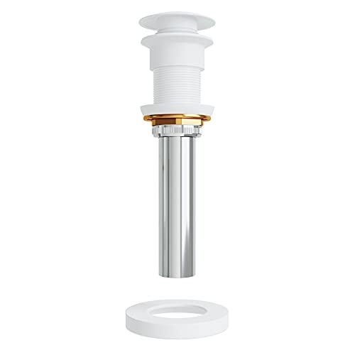 VIGO VIGO 2.75" Diameter Vessel Bathroom Sink Pop-Up Drain and Mounting Ring Without Overflow in Matte White Finish