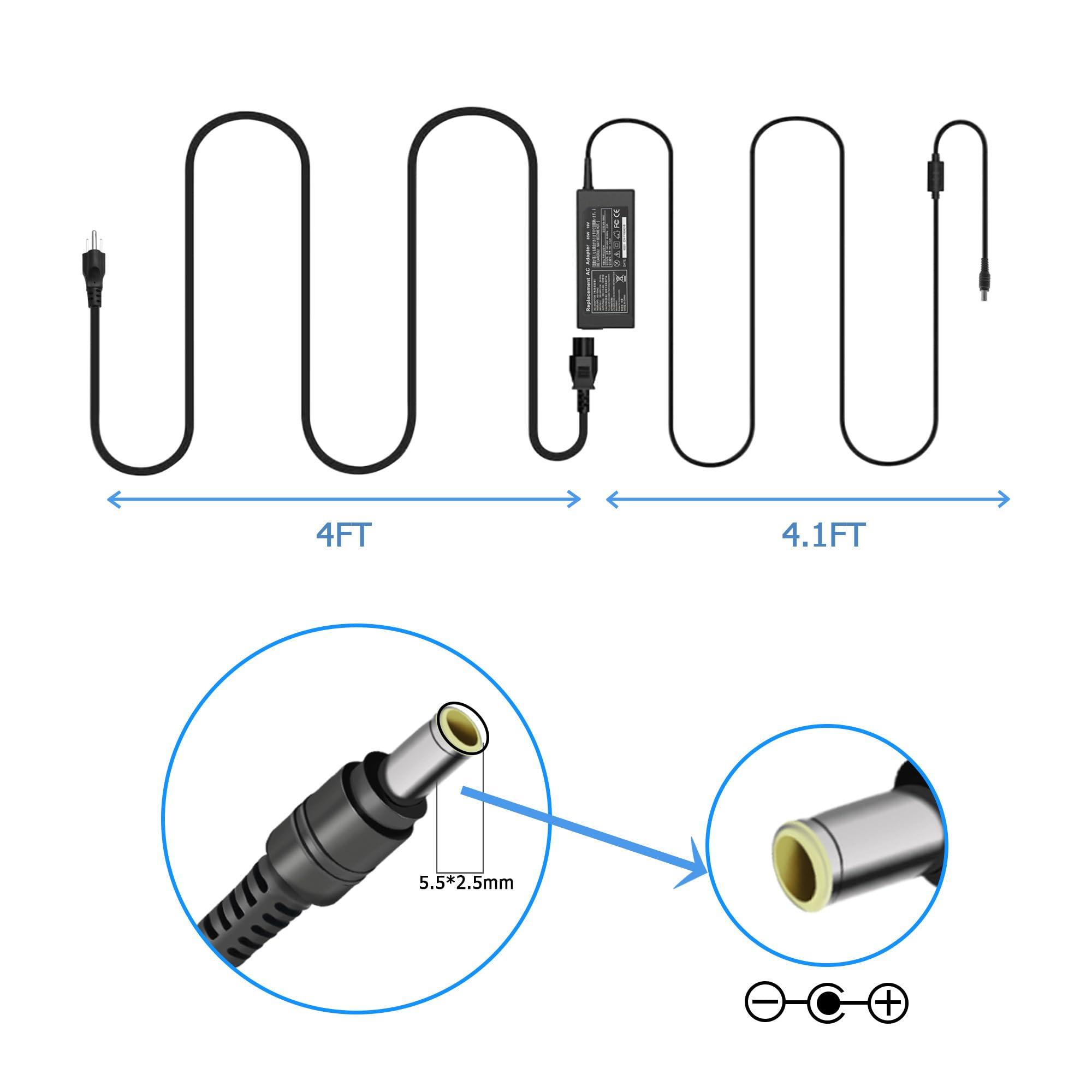 FNKTQL 19V AC Power Cord for HP Monitor 20" 21.5" 23" 23.8" 25" 27", Replacement for 27f 24f 22cwa 24m 23er 23es 27eb 32f vh240a 24ea 27 25vx 27es ADPC1945 IPS LED HD Monitor Adapter