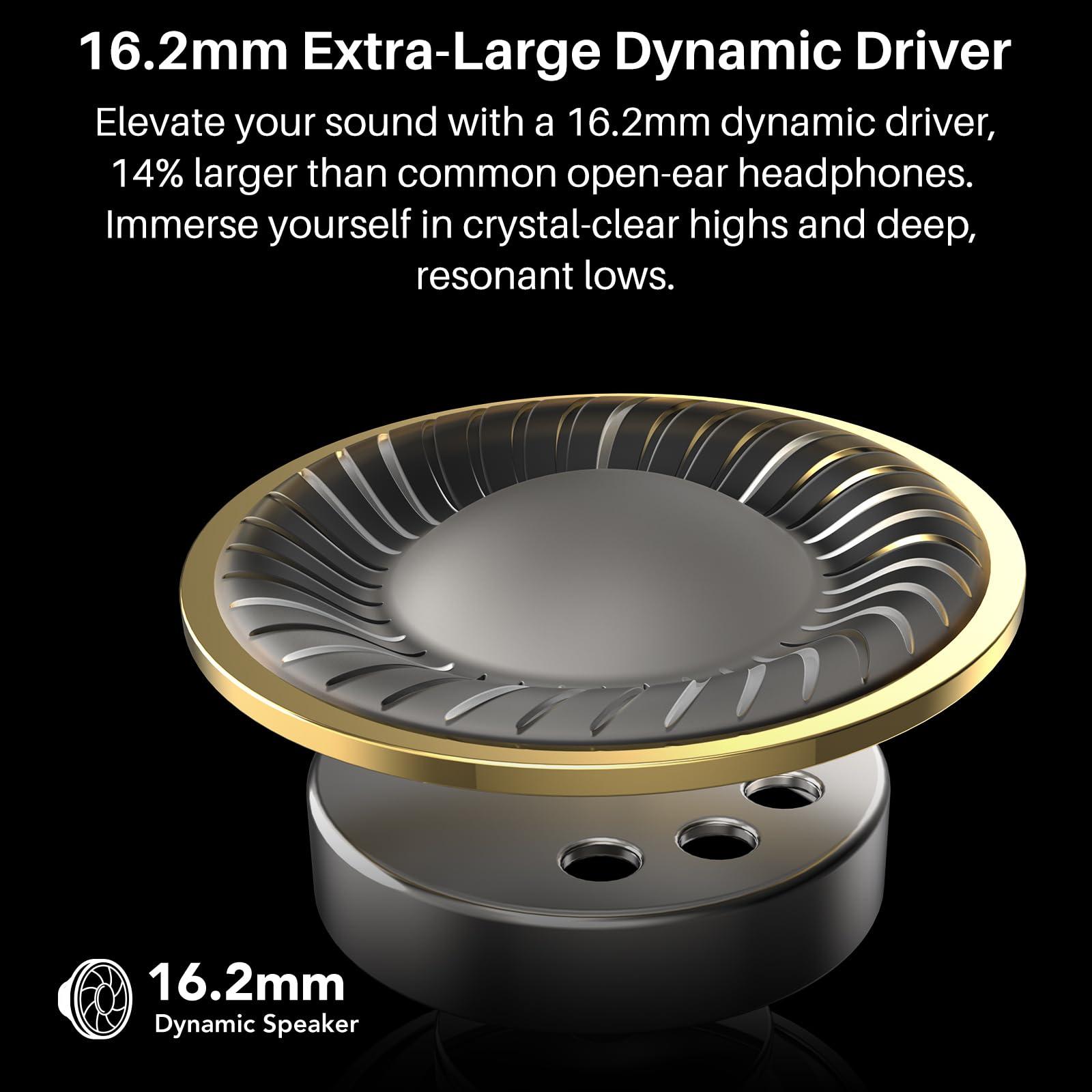 TOZO TOZO OpenEgo True Wireless Open Ear Headphone, 5.3 Bluetooth Sport Earbuds with Earhooks for 80H Playback with Digital Display, 32 EQ Modes Dual Mic Clear Call Sweat-Proof for Running Workout Black