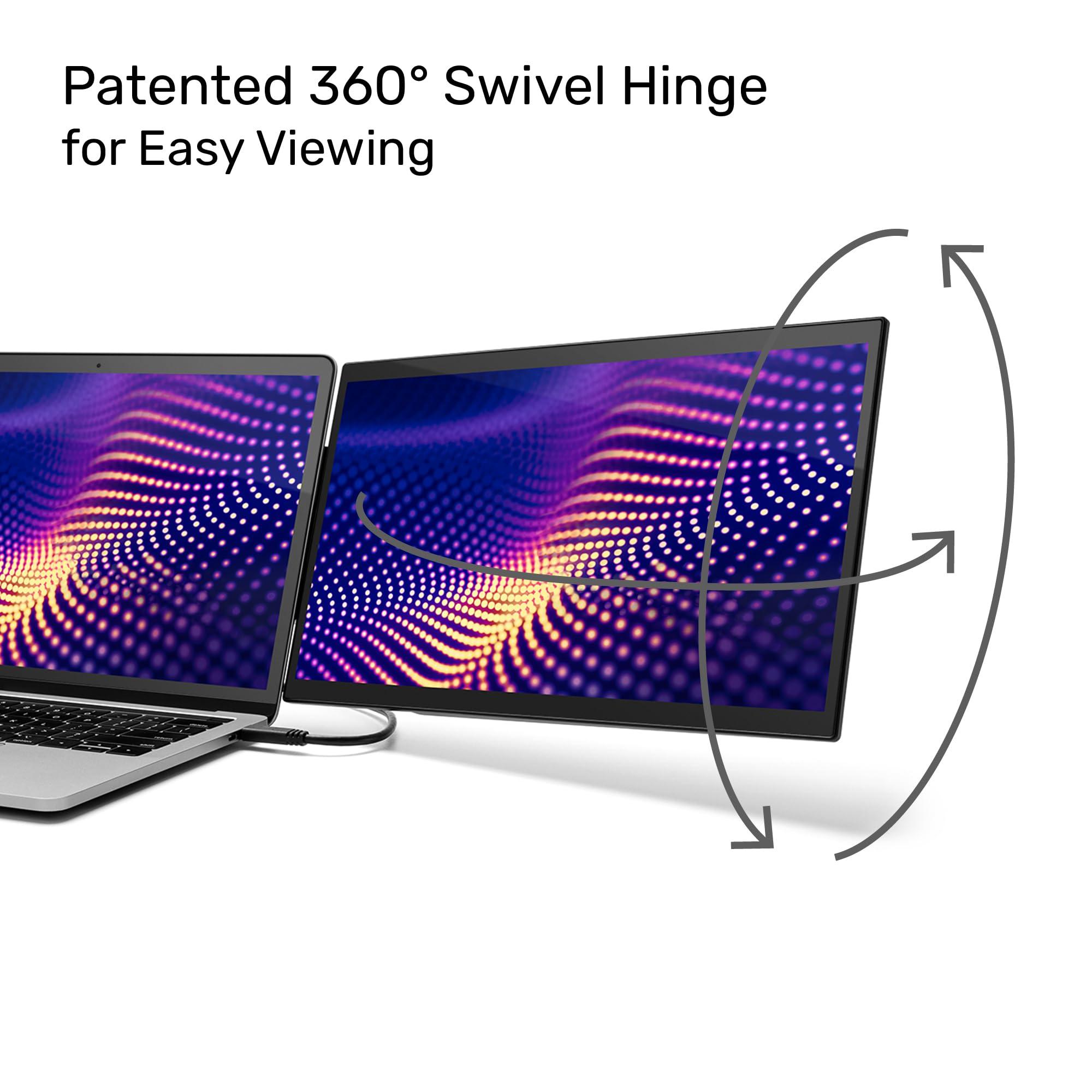 SideTrak SideTrak Swivel Pro 13.3" Ultra Slim Attachable Portable Monitor, FHD IPS 1080p Laptop Screens with Kickstand + Unique Patented Swivel Hinge, for Mac, PC, and Chromebook, USB-C Port Connection