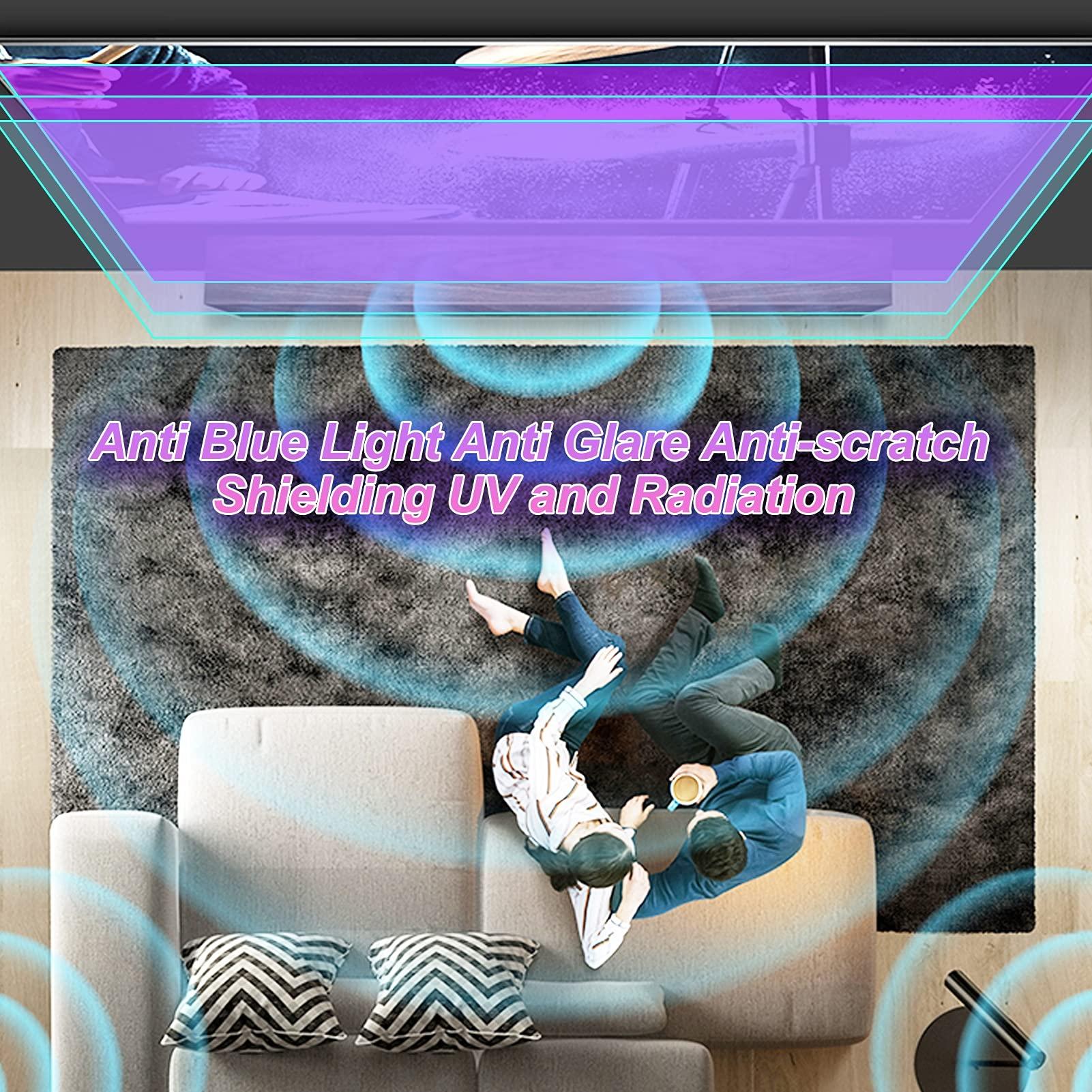 BU TV Screen Protectors TV Screen Protector - Anti-Glare Anti Blue Light for 55 Inch Monitor, Anti-Scratch Protector Film for LCD, LED, 4K OLED & QLED HDTV,55" 1211 * 682