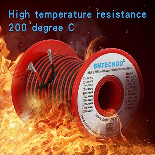 BNTECHGO BNTECHGO 20 Gauge Silicone Wire Spool Red and Black Each 50ft 2 Separate Wires Flexible 20 AWG Stranded Copper Wire