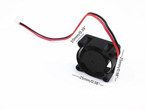 HONBAY Honbay 3pcs DC 12V 0.1A 2Pin 25mm x25mm x10mm Mini Brushless Cooling Fan